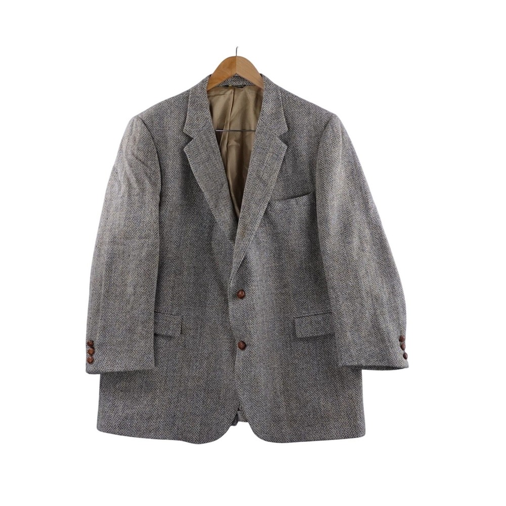 Harris Tweed Men's Wool Blazer Herringbone Classic Fit Sport Coat 46R